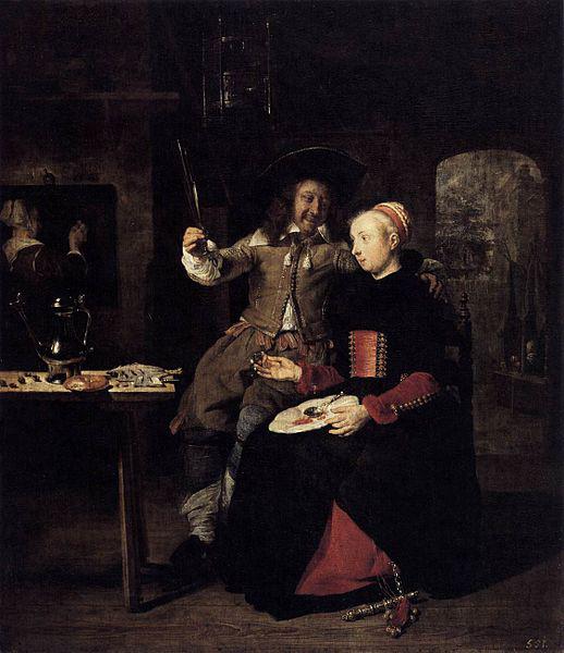 Gabriel Metsu Portrait of the Artist with His Wife Isabella de Wolff in a Tavern oil painting picture